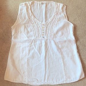 Linen White Tank (L) Made in Italy